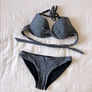 H&M | Dark Gray Marl Bikini Set